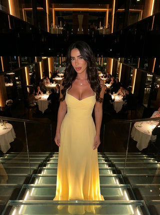 ELVIRA Soft Corset Flow Gown - Butter Yellow