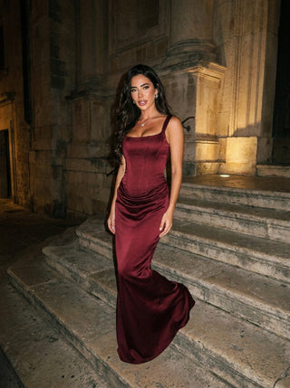 שמלת מחוך נוקטורן – אדום בורדו