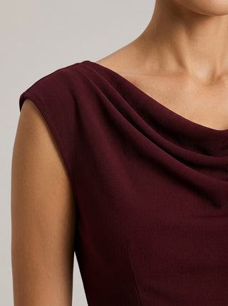 VALERIS Sculpted Drape Gown - Deep Garnet