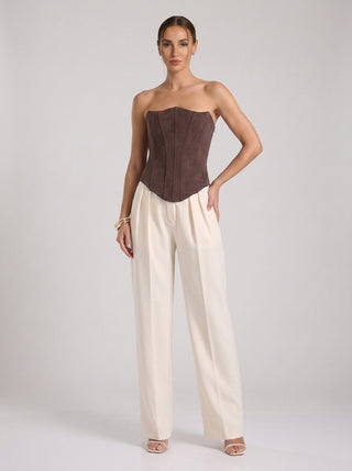ÉLODIE CORSET SUEDE SCULPT - ESPRESSO