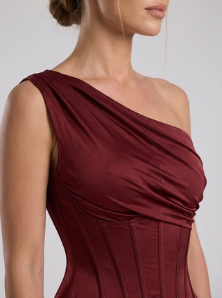 ISADORA CORSET DRAPED SCULPT - BORDEAUX