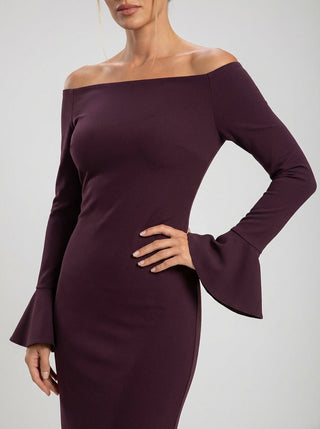 Mariana Bell Sleeve Gown – Bordeaux