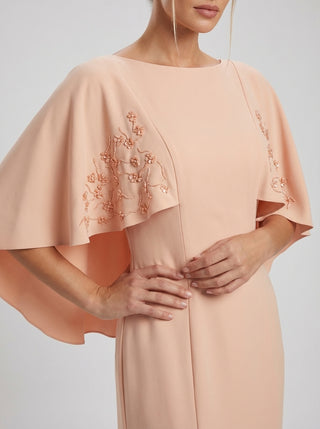 Patricia Cape Gown – Blush Nude
