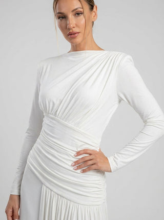 AMARA DRAPED GOWN - IVORY