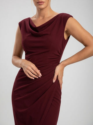 VALERIS Sculpted Drape Gown - Deep Garnet