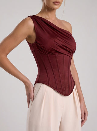 ISADORA CORSET DRAPED SCULPT - BORDEAUX