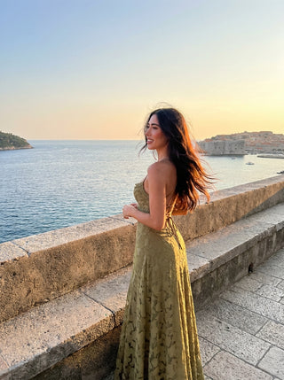 Roselle Gown – Olive Green