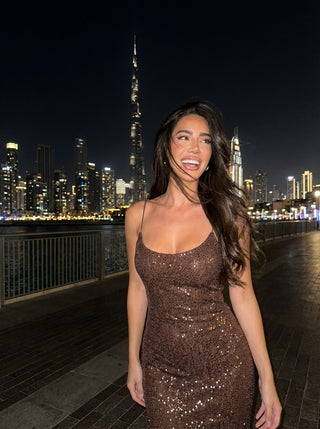 NOVA Rhinestone Slip - Chocolate Bronze