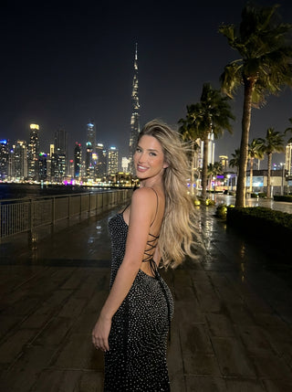 שמלת קריסטל נוקטירה – שחורה