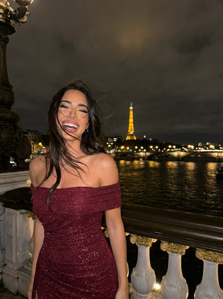 שמלת מרסלין – Sparkle יין עמוק