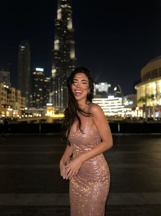 NOVA Rhinestone Slip - Rose Gold