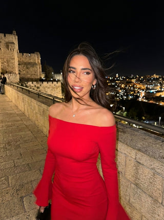 Mariana Bell Sleeve Gown – Scarlet Red
