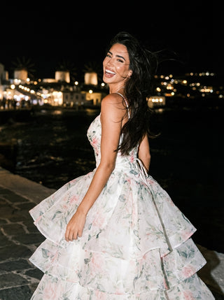 שמלת פרחונית מדורגת של רוזלי