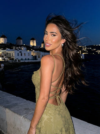 Roselle Gown – Olive Green