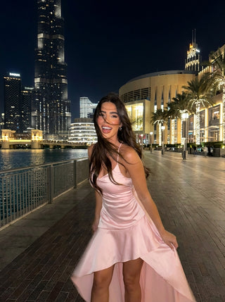 שמלות סולן קסקדה - ורוד רך