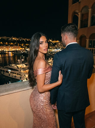 Mint Draped Bow Gown