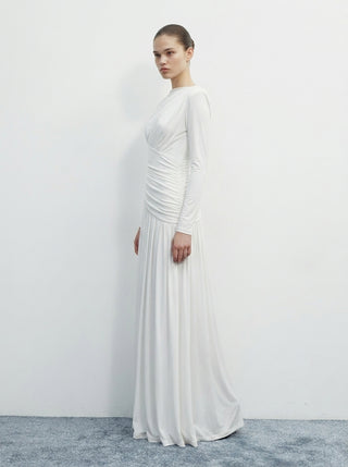 AMARA DRAPED GOWN - IVORY