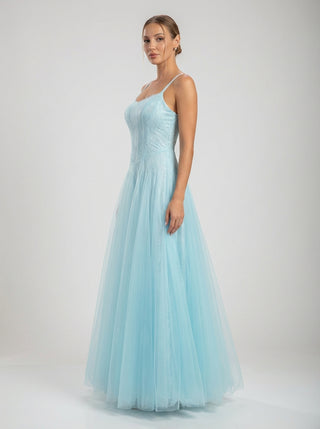 שמלת טול בצבע כחול פודרה