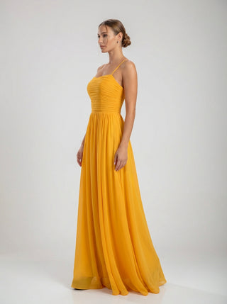 שמלת שיפון עם קפלים של Aurea