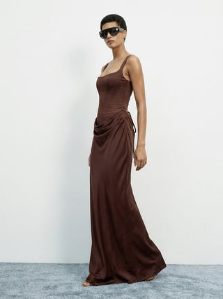Nocturne Corset Gown – Chocolate Brown