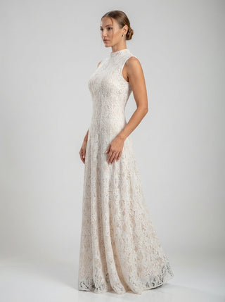 Seraphine Lace High-Neck Gown