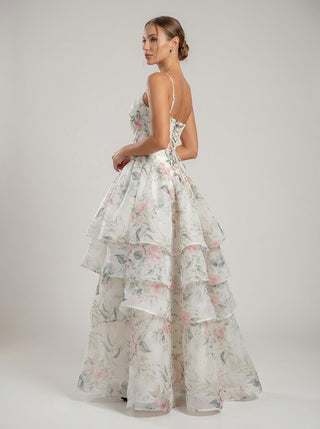 Rosalie Tiered Floral Gown