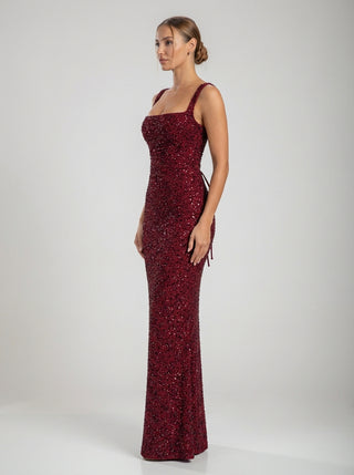 שמלות ריגליה – ברגונדי מנצנץ