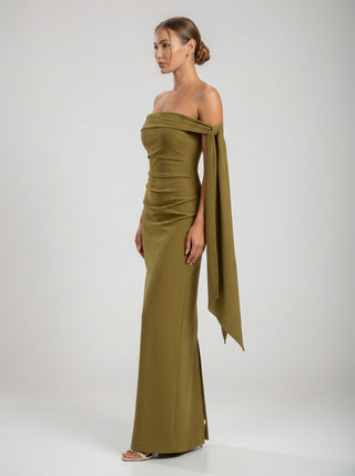 שמלות סוברן – זית כהה