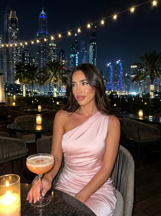 שמלת מקסי סדינה - סומק