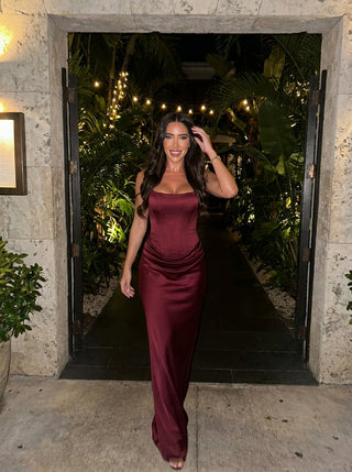 שמלת מחוך נוקטורן – אדום בורדו