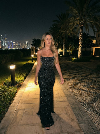 שמלת קריסטל נוקטירה – שחורה