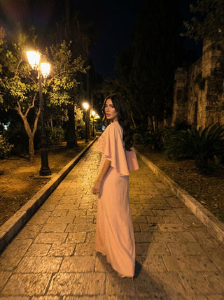 Patricia Cape Gown – Blush Nude