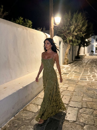 Roselle Gown – Olive Green