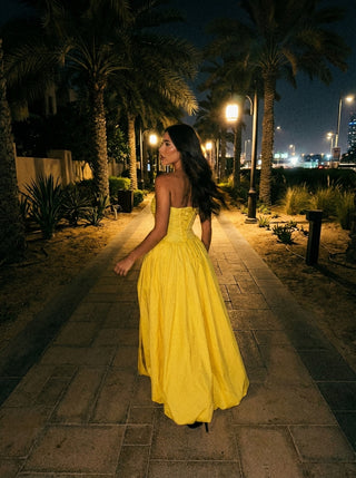 שמלת מרסלין – צהוב חמאה