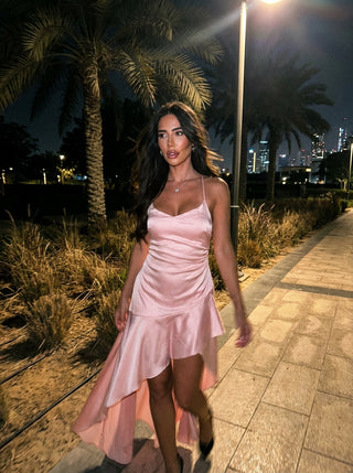 שמלות סולן קסקדה - ורוד רך