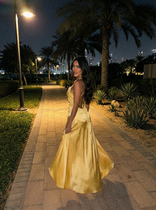 שמלות סולן קסקדה - לימון