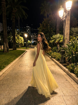ELVIRA Soft Corset Flow Gown - Butter Yellow