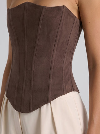 ÉLODIE CORSET SUEDE SCULPT - ESPRESSO