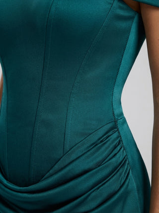 VIRENZA Structured Satin Gown - Transformative Teal